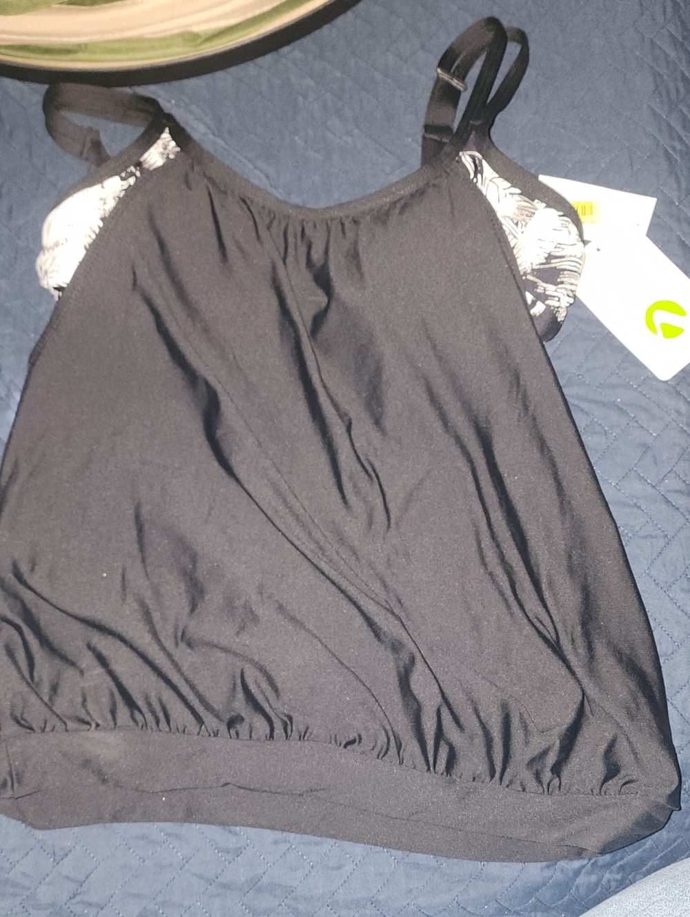 next Black Women's Camisole Tank with Patterned Trim